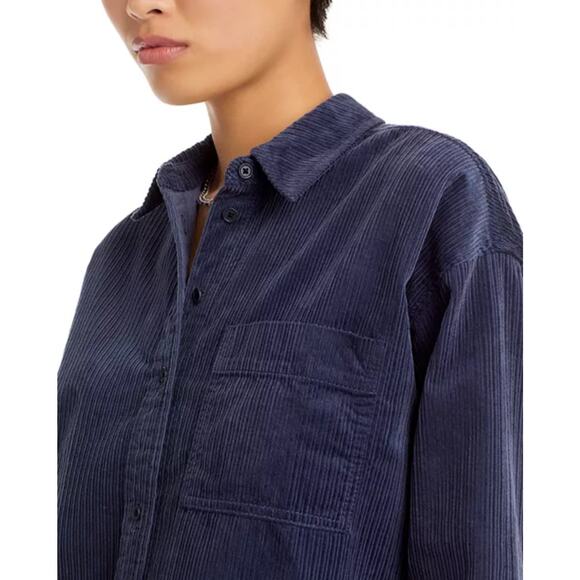 MADEWELL Women’s Cropped Oversized Blue Corduroy Shirt Jacket Small - Picture 3 of 6